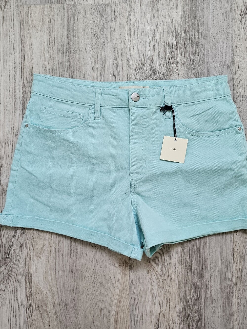 New tgla Mid Rise Cotton Casual Shorts